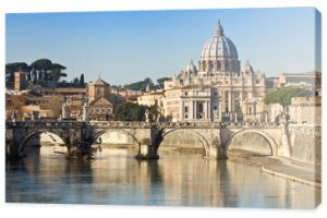 Most, bazylika i Tyber w Rzymie