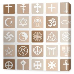 zestaw symboli religijnych