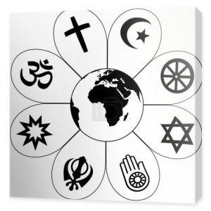 Świat religii planety ziemi kwiat ikona