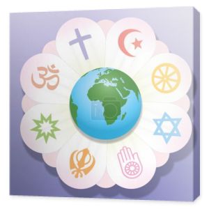 Religie Wielka symbole pokoju świat kwiatów