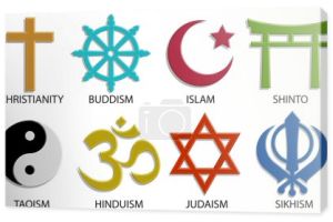 świecie religia symbol ikona na białym tle, 3d wektor kolor stylu