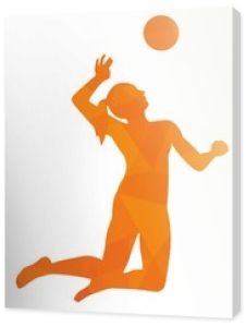 Sylwetka kobiety grającej w siatkówkę