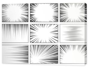 Comic Speed Lines Set. Dynamic Streaks Or Rays Used In Comics To Convey Motion And Speed. They Emphasize Movement