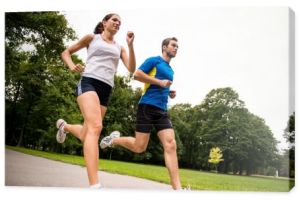Jogging together - sport young couple