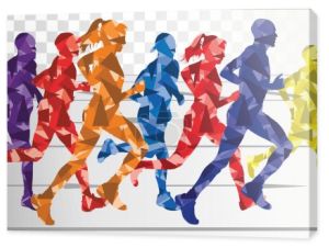 maraton biegaczy kolorowe tło wektor