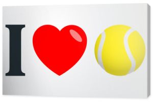 Płaska ikona kocham kolor tenisa na gradientowym tle