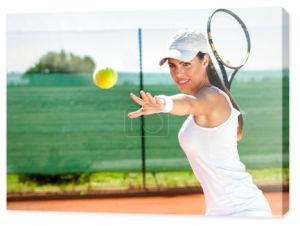 Kobieta, grać w tenisa