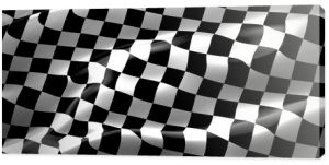 flaga w szachownicę, koniec wyścigu w tle
