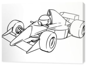 zabawna kreskówka formuła samochodu wyścigowego dla dzieci