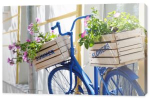 stary rower z pudełkiem na kwiaty