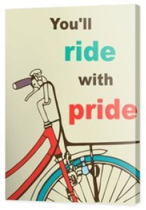 Plakat retro / szablon karty z rowerem