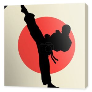 Sztuka walki kolorowy simbol, logo. Godło twórczego projektowania karate.