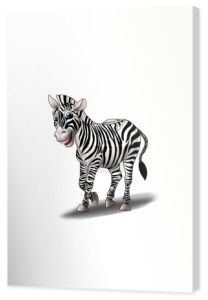 Cute Zebra. Postać z kreskówek Zebra. Uśmiech zebry. Ilustracji Zebra. Postać Zebra, zwierzę Zebra. Zebra wyizolowana na biało. Kreskówki Zebra. Ilustracja zebry.
