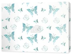Motyle i kwiaty bezszwowy wzór dla tekstyliów, tkanin, papieru pakowego, tapety, odzieży