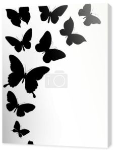 Ilustracja wektorowa czarne motyle na białym tle