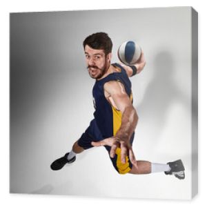 Portret pełnej długości koszykarza z piłką