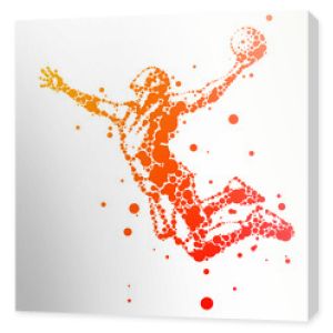 ilustracja abstrakcyjnego koszykarza w skoku