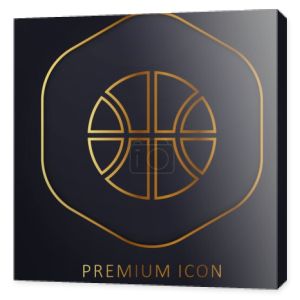 Złota linia koszykówki logo premium lub ikona