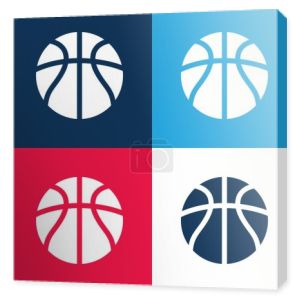 Koszykówka niebieski i czerwony zestaw czterech kolorów minimalny zestaw ikon