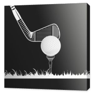 Koszulka golfowa z piłką i żelaznym kijem