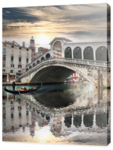 Wenecja z mostem Rialto we Włoszech