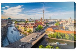 Berlin skyline panorama with Spree river at sunset, Germany