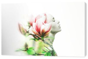 Wielokrotne narażenie. Kobieta i magnolia