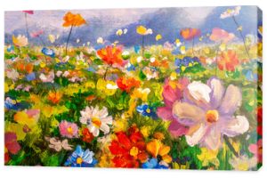Kwiaty obrazy monet malarstwo Claude impresjonizm farba pejzaż kwiat łąka olej