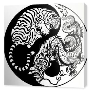 Smok i Tygrys yin yang symbol