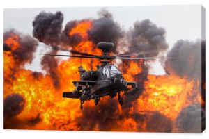 Army Air Corps WAH-64D Apache przed ścianą ognia
